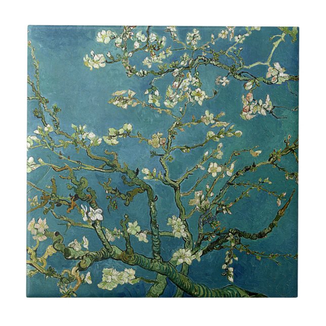 Carreau Céramique de fleur de l'amande de Vincent van Gogh (Devant)