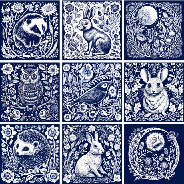 Carreau Céramique de hibou rustique (Créateur téléchargé)