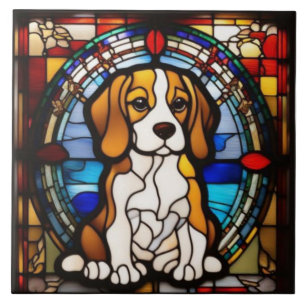 Carreau céramique décoratif Beagle mignon