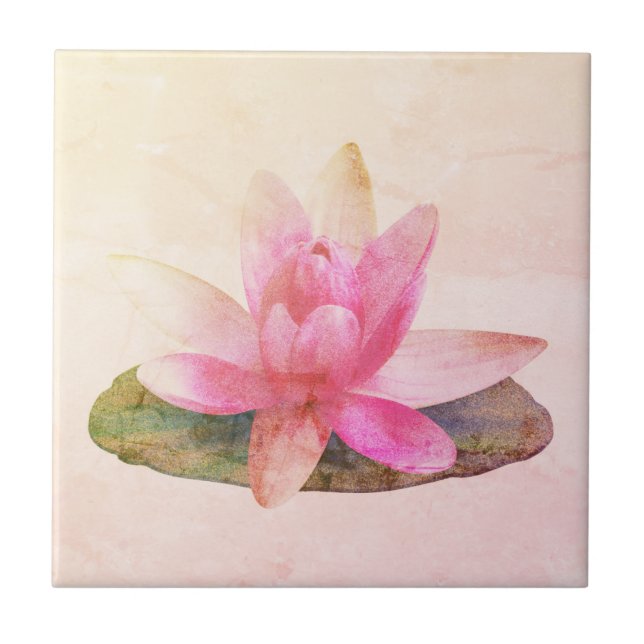 CARREAU CÉRAMIQUE: LOTUS ROSE (Devant)