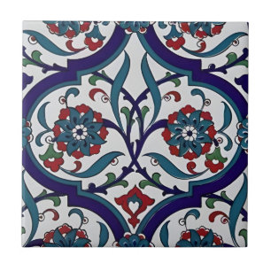 Carreau céramique peinte à la main motifs floraux contempo