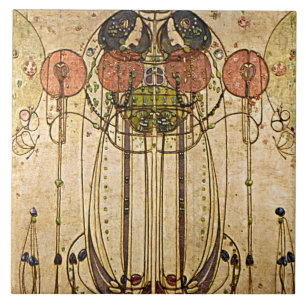 Carreau Céramique vintage de frise de mur de Gesso d'art
