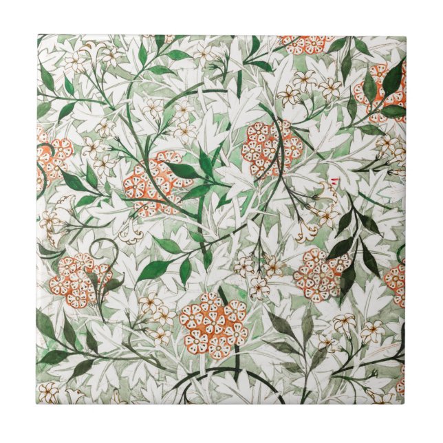 CARREAU CÉRAMIQUE: WILLIAM MORRIS : JASMINE (Devant)