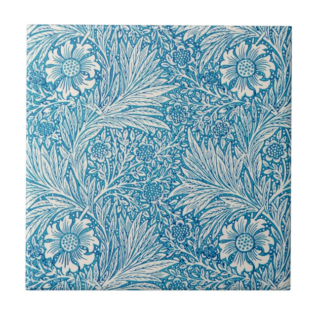 CARREAU CÉRAMIQUE: WILLIAM MORRIS : "MARIGOLD"  (Devant)