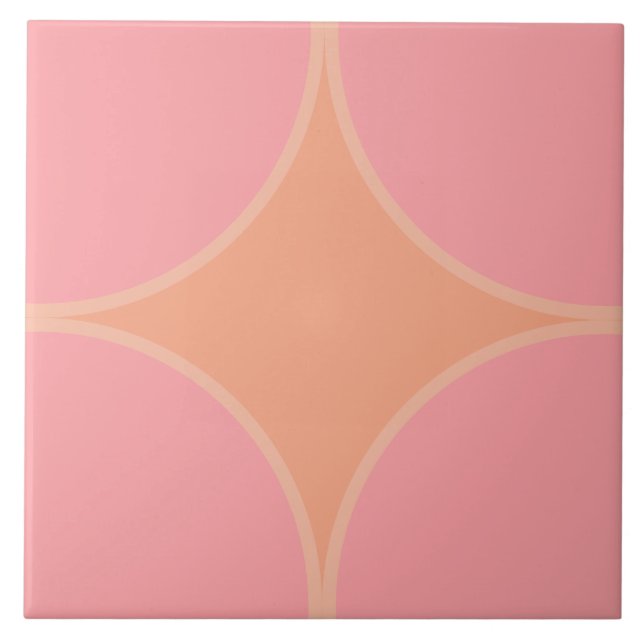 Carreau Cercle de quart de pêche rose et abricot Millénial (Devant)