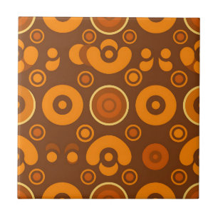 Carreau Cercles Abstraits Rétro Groovy Motif Années 70