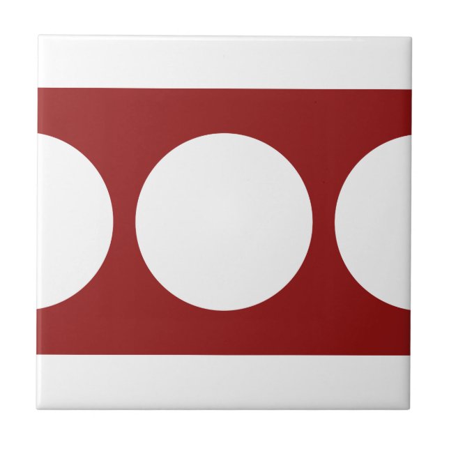 Carreau Cercles blancs en rouge (Devant)