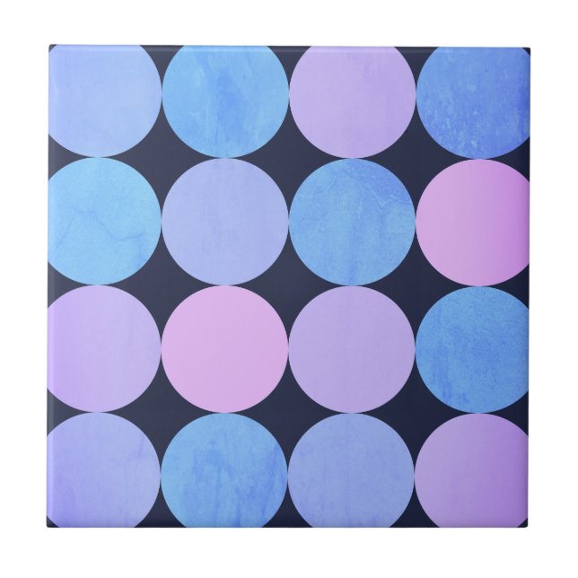 Carreau Cercles bleu violet et rose (Devant)