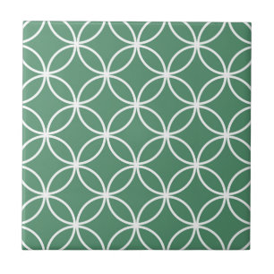 Carreau Cercles de chevauchement Motif Sage Vert Blanc