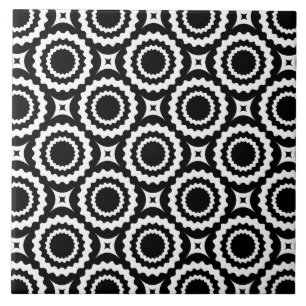 Carreau Cercles de zigzag blanc mignon motif