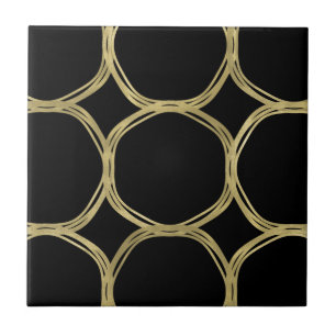 Carreau Cercles d'or et moderne chic fascinant noir