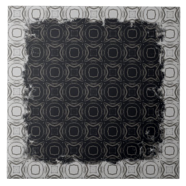 Carreau Cercles et diamants en Motif de bronze (Devant)