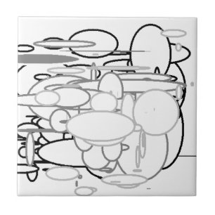 Carreau Cercles gris-blanc noir, Art numérique des enfants