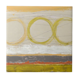 Carreau Cercles jaunes et orange sur Arrière - plan multic