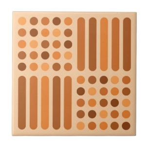 Carreau Cercles modernes du milieu du siècle Lignes orange