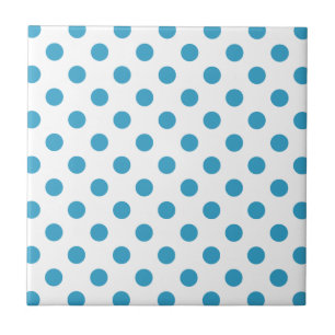 Carreau Cercles Pois bleu paon