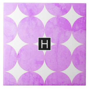 Carreau Cercles violets modernes   Monogramme