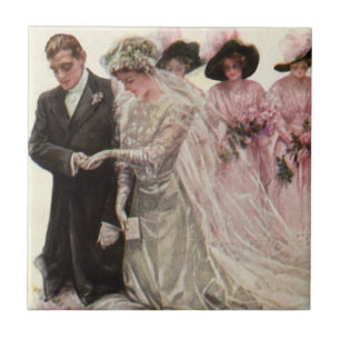 Carreau Cérémonie de Mariage victorienne vintage Mariée et