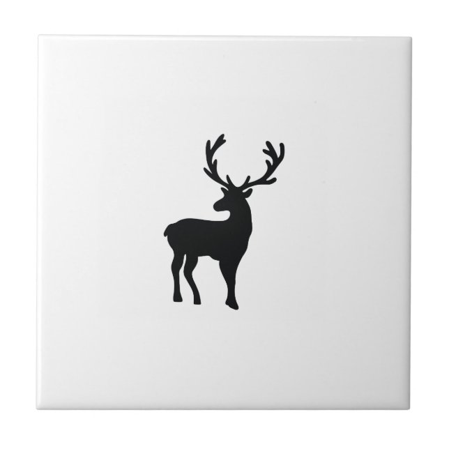 Carreau Cerfs communs noirs et blancs (Devant)