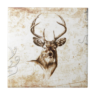 Carreau Cerfs communs vintages du fineart F078
