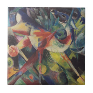 Carreau Cerfs dans un jardin fleuri par Franz Marc, Art Vi