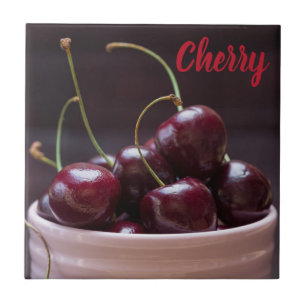 Carreau Cerises dans un bol rose pour amoureux des fruits