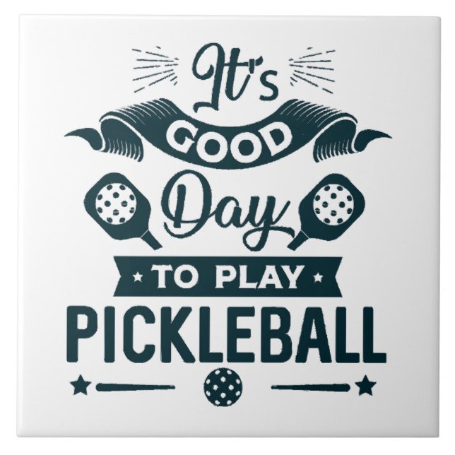 Carreau C'est une bonne journée pour jouer au Pickleball (Devant)