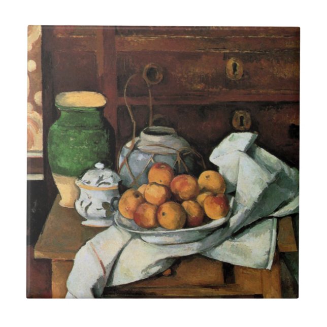 Carreau Cézanne - Bateaux, fruits et tissus (Devant)