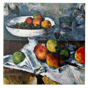 Carreau Cezanne - Compotier, Verre, Pommes