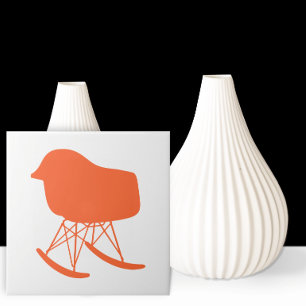 Carreau Chaise à roche orange du milieu du siècle Silhouet