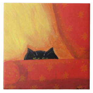 Carreau Chaise préférée Peinture Abstraite Chat