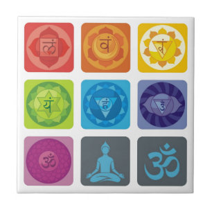 Carreau chakra, ohm, aura, zen, chakras, yoga, yogi, guér