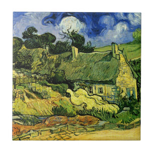 Carreau Chalets à chaume, Cordeville par Vincent van Gogh