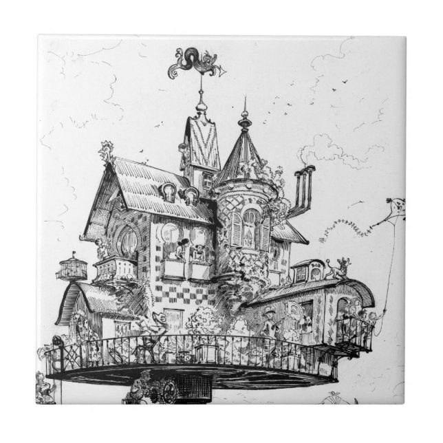 Carreau Chambre aérienne de Steampunk par Albert Robida (Devant)
