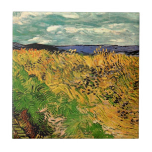 Carreau Champ de blé avec fleurs de cornouilles par Vincen