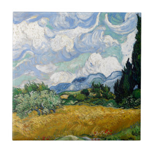 Carreau Champ de blé de Vincent van Gogh avec l'art de