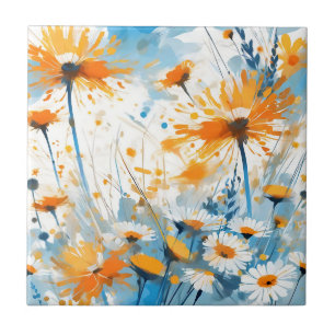 Carreau Champ de Fleur sauvage Breezy en Orange