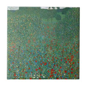 Carreau Champ de pavot par Gustav Klimt, Art Nouveau Vinta