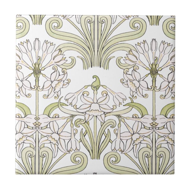 Carreau Champagne Art Nouveau Floral (Devant)
