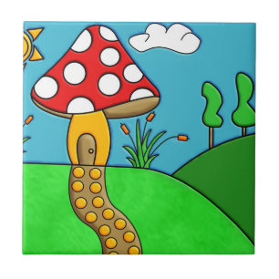 Carreau champignon rouge mignon