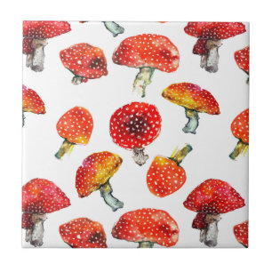 Carreau Champignons d'aquarelle motif de chute
