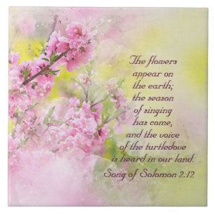 Carreau Chanson de Salomon 2:12 Des fleurs apparaissent su