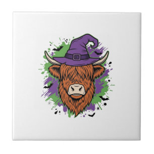 Carreau Chapeau de sorcière de vache des Highlands Hallowe