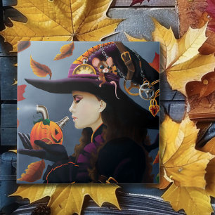 Carreau Chapeau de sorcière Steampunk d'automne Citrouille
