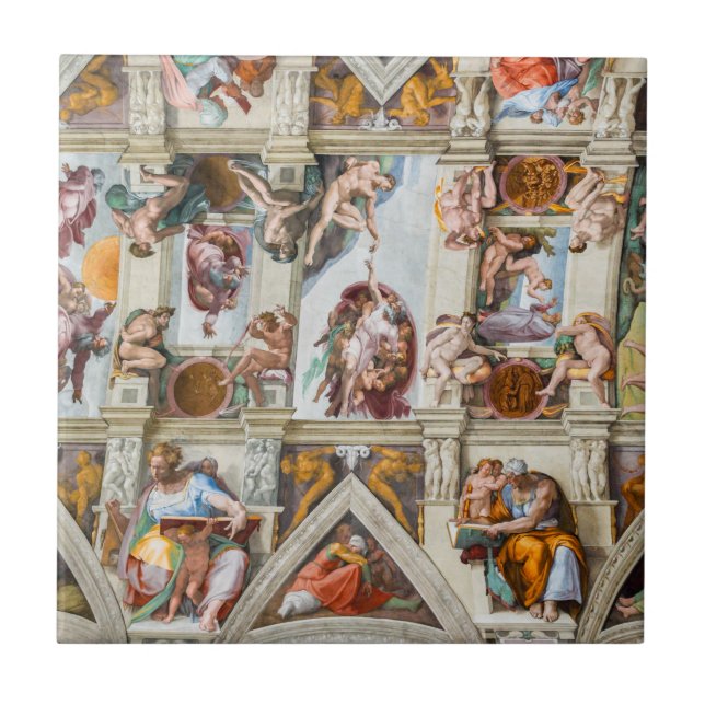 Carreau Chapelle Sixtine Michelangelo - Vatican, Rome, Ita (Devant)
