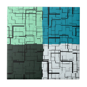 Carreau Charbon blanc Turquoise vert Aqua bleu Motif moder