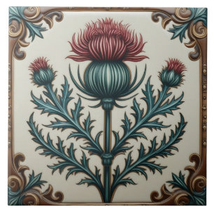 Carreau Chardon écossais floral vintage de William Morris