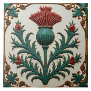 Carreau Chardon écossais floral vintage de William Morris