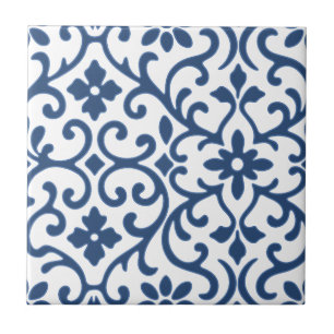 Carreau Charme Ancien Baroque Fleur Bleue