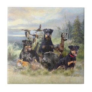 Carreau Chasse avec Jagdterriers, Art